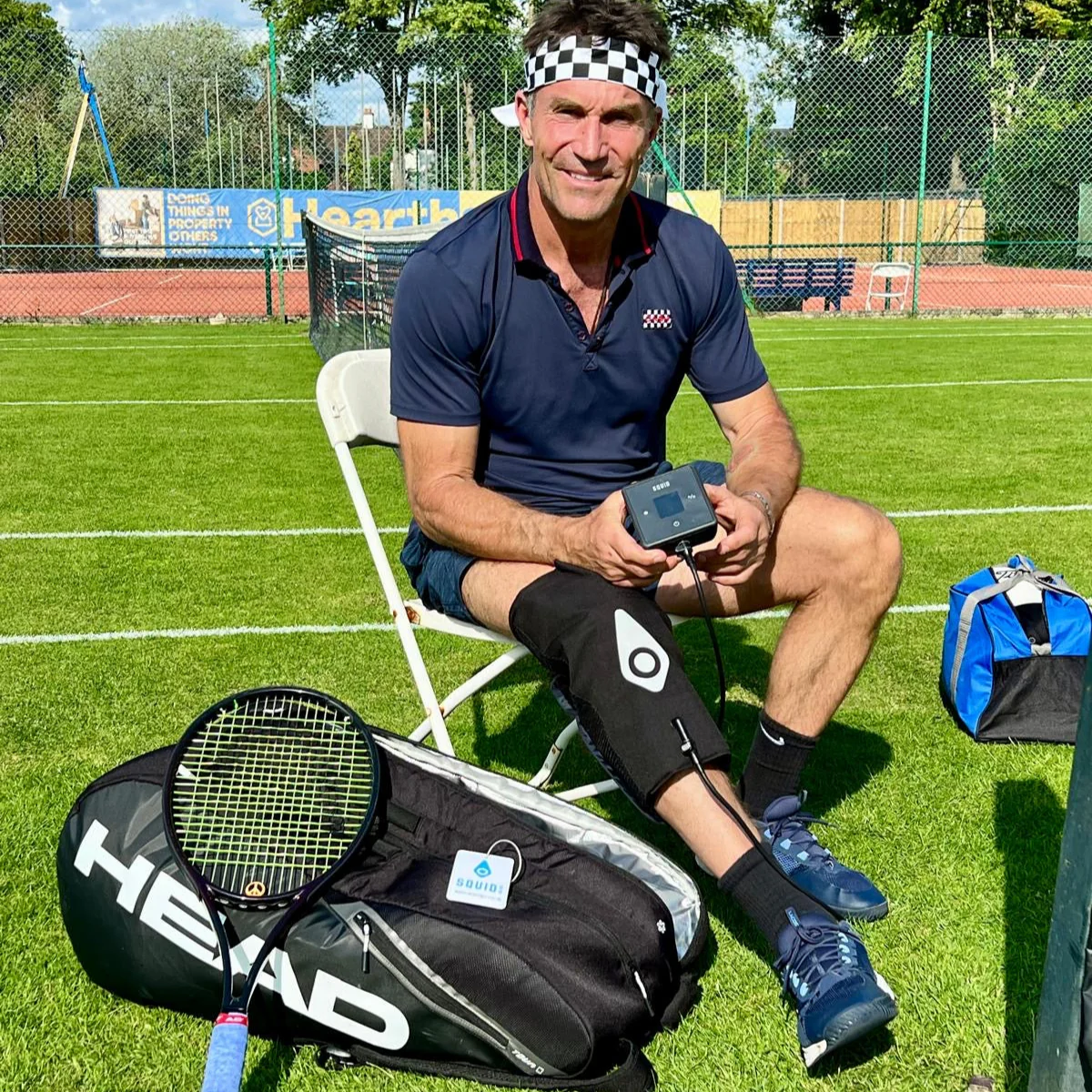 Pat Cash using SQUID GO courtside